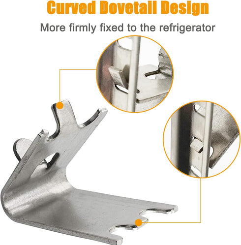 920158 Stainless Steel Freezer Shelf Clip for Refrigerator, Replacement Square Buckles Clips for Cooler Shelf Support