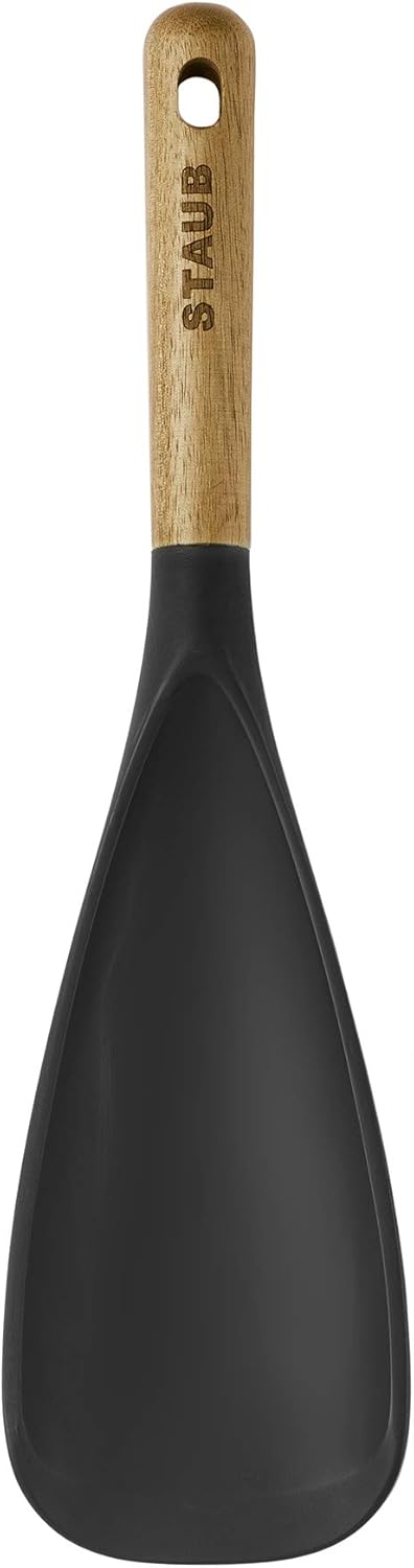 STAUB Multifunction Spatula Spoon, Great for Cooking and Serving, Durable BPA-Free Matte Black Silicone