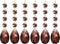 PATIKIL Teardrop Crystal Chandelier, 6 Pack 120mm Length Prisms Part Dark Brown