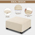 NeColorLife Ottoman Cover Square Velvet Ottoman Slipcover Thick Stretchable Footrest Stool Covers with Elastic Band