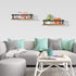 PHUNAYA Wood,Set 2(Carbonized Floating Shelves,Wall Mounted Shelf for Kitchen,Living Room,Bedroom,Bathroom
