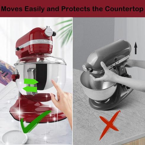 Mixer Sliding Mats for KitchenAid Stand Mixer, 2 Grey Accessories, Compatible with 5-8QT Bowl-Lift
