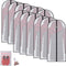 Hanging Garment Bag Dress Bags for Closet Storage, Set of 12 with Zipper for Long Dresses & Suits (Black)