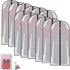 Hanging Garment Bag Dress Bags for Closet Storage, Set of 12 with Zipper for Long Dresses & Suits (Black)