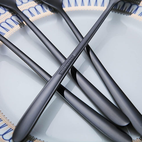 Black Long Handle Spoon, Coffee Stirrers, Premium Stainless Steel Ice Tea Spoons, Ice Cream Spoon, Cocktail Stirring