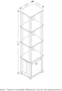 5-Tier FURINNO Black Decorative Shelf with Fabric Bin - Slim Design