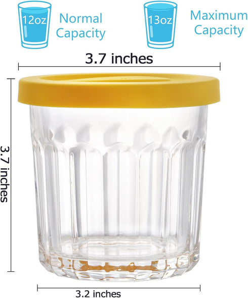 4 Pack 13Oz 400ml Coloch Working Glass Jar with Leakage Proof Lid, French Jelly Jar Clear Storage Jar for Jam, Jelly