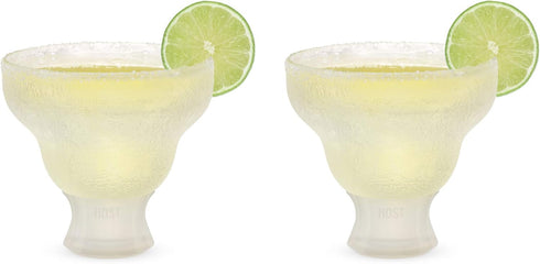 Host Glass Freeze Insulated Gel Chiller, Double Wall Frozen Cocktail Cups, Set of 2