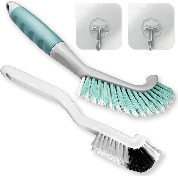 HONGSAGE 2Pcs Cleaning Brushes, Multi-Purpose Right Angle Brush Scrubbing Kitchen Coffeeroom Tearoom Deep