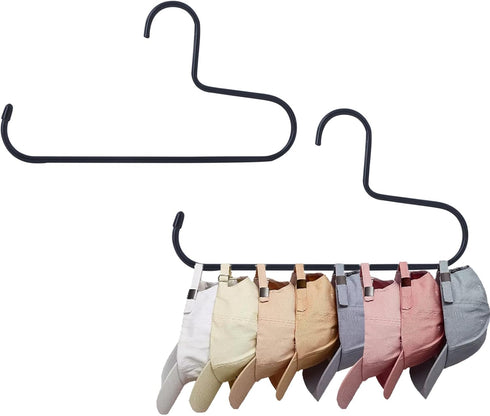 Hat Rack - 2 Pack Metal Organizer for Baseball Caps, Holds up to 20 Caps, Slip-Resistant Hat Hangers for Closet