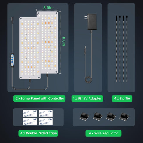 276 (6/12/16H), 3 5 Dimmable 24W (2 Garpsen Grow Lights - LED Full Spectrum Plant Light with Auto Timer Color Modes