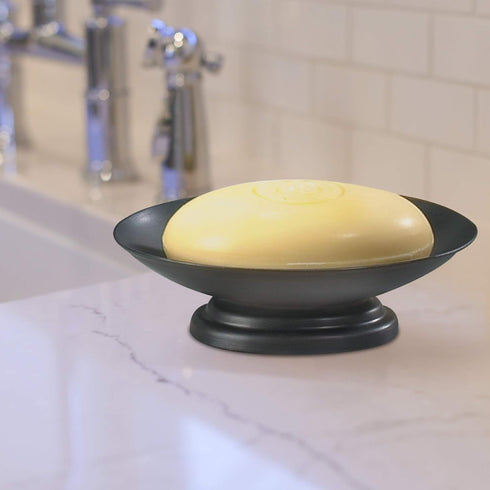 nu steel Bogart Bar Soap Dish & Tray, Oil Rubbed Bronze for Bathrooms, Kitchen Sinks, Countertops