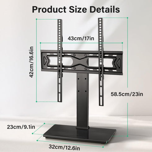 FURWOO 27 65 inch 4 400x400mm Universal TV Stand for to LCD LED TVs Level Height Adjustable TV Stand Base with Tempered
