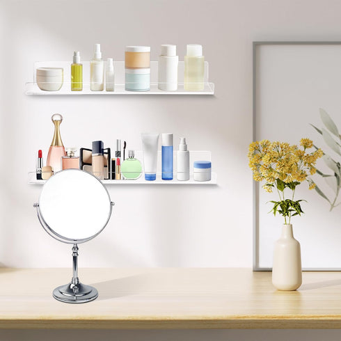 6 Pack 15" Dezzer Acrylic Shelves for Wall, Clear Acrylic Floating Shelves for Bathroom Bedroom, Invisible Bookshelf