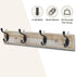 Coat Rack Wall Mounted, Entryway Coat Rack with 4 Rustic Hooks, 17” Vintage Pinewood Hanger for Keys