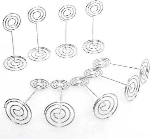 Table Number Card Holders, 25 Pack Picture Holders for Tables, Wire Shape Clips for Wedding Party, Silver