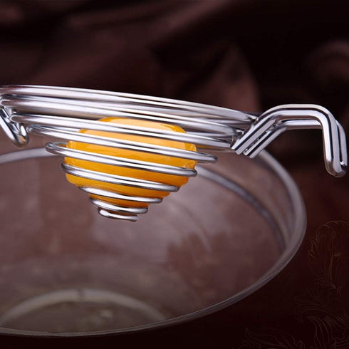 Stainless Steel Egg Yolk White Separator with Long Handle, Kitchen Baking Tool