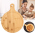 Bamboo Cutting Board, Meat Chopping Boards, Pizza Peel Paddle with Handle for Homemade Baking, Round Board for Pizza,
