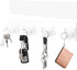 VIS'V Key Holder Wall Mount, Large Metal Self Adhesive Key Hanger with 4 Hooks, No Drilling, White