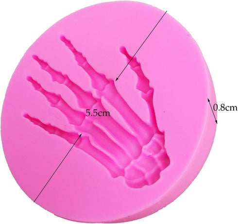Hand Bone Shape Silicone Molds for Halloween, Cake Decorating Tools for Chocolate, Candy, Cookies, Baking Mold