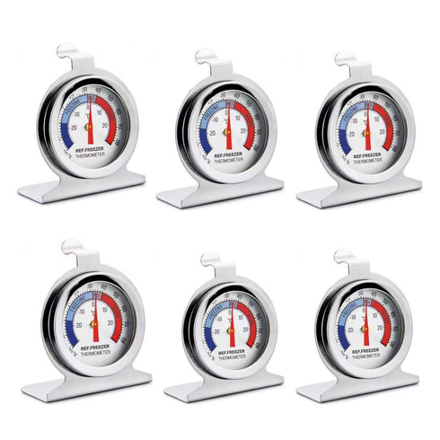 Large Dial Freezer Thermometer, 6 Pack Refrigerator Freezer Thermometer for Fridge Temperature Cooler