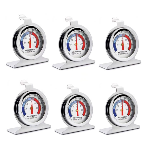 Large Dial Freezer Thermometer, 6 Pack Refrigerator Freezer Thermometer for Fridge Temperature Cooler