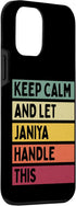 iPhone 12 mini Funny Custom Retro Case, Keep Calm And Let Janiya Handle This