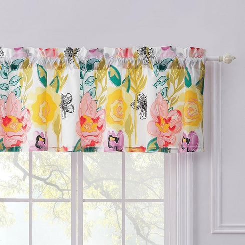 Greenland Home Watercolor Dream Window Valance, White - 84 x 19
