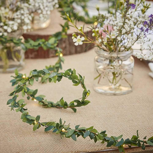 Kitstar 30LEDs 10ft, Green Garland Tiny Leaf Vine String Light Timer Function Wedding Party Christmas Holiday Patio