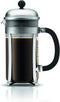 Bodum 34oz Chambord French Press Coffee Maker, High-Heat Borosilicate Glass, Brushed Stainless