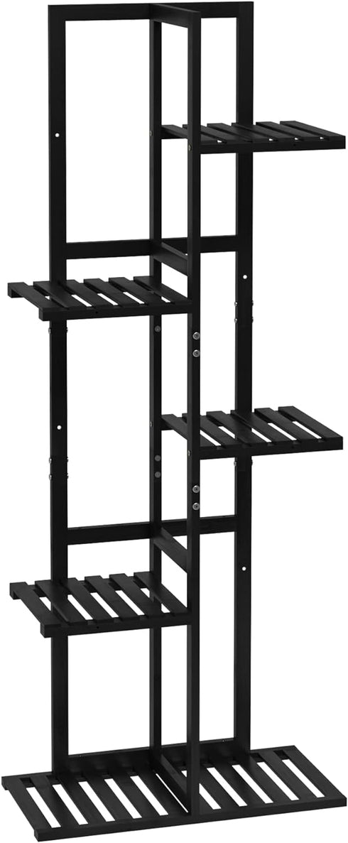 5 6 Laiensia Tier Bamboo Plant Stand Rack Potted Multiple Flower Pot Holder Shelf, Indoor&Outdoor Planter Display