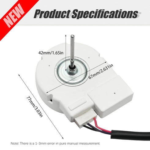 50240401000Q Refrigerator Fan Motor - ZWF-02-4 DC 12V 4W 2100RPM Replaces #5304498691