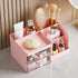 Makeup Storage Organizer with 2 Drawers, Cosmetic Display Case for Skin Care, Hair Accessories, Pink
