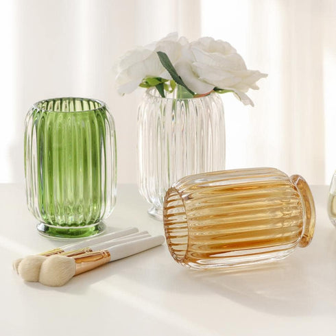 Gaolinci Countertop, Clear Tumbler Cup Makeup Brush Toothbrush Holder for Bathroom, Vanity, Desk and Bedside Table