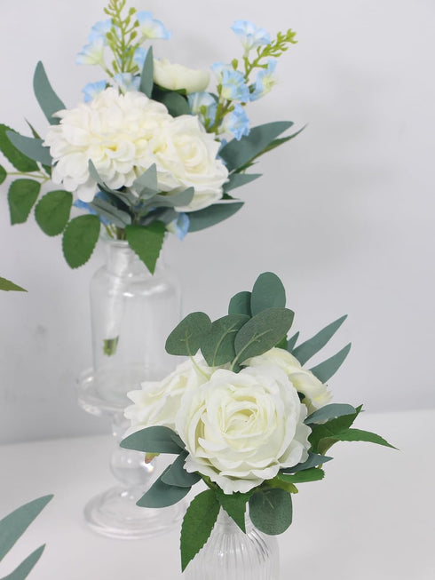 6Pcs Rinlong Assorted Flower Centerpieces for Wedding Tables Centerpiece Bridesmaid Bouquets Baby Nursery Shelf Mantel