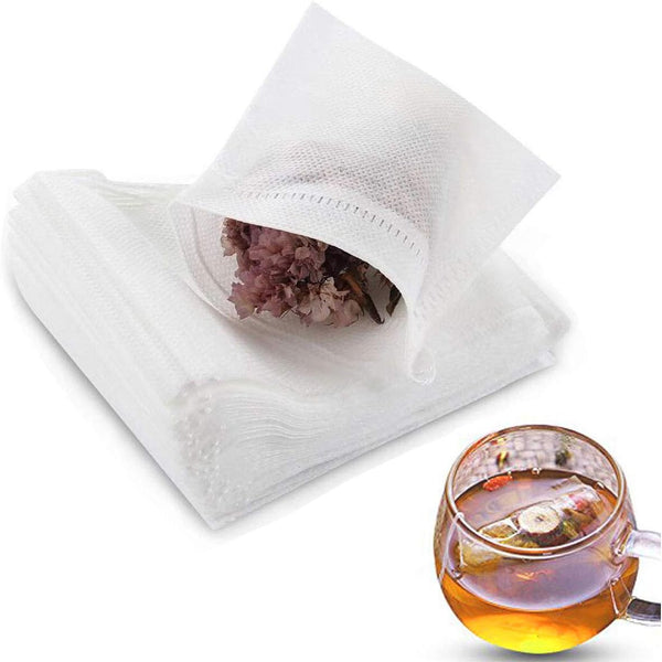 400 pcs Tea Filter Bags, Disposable Empty Cotton Drawstring Seal Filter for Loose Leaf Tea