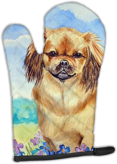 Caroline's Treasures 7078OVMT Tibetan Spaniel Oven Mitt, Heat Resistant, Thick for Hot Pans, Kitchen Glove