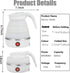Travel Portable Foldable Electric Kettle, 0.6L Small Collapsible Hot Water Boiler for Coffee Tea (White)