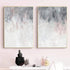 Gray White Abstract Art Blush Pink Canvas Painting for Bedroom Decor, 16x24inchx2 Gray Wall Art for Living Room