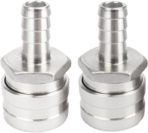 2 Pack 1/2" Barb Female Stainless Steel Quick Disconnect Fitting Connector for Homebrewing
