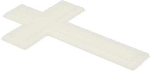 Large Luminous White Cross Plastic Glow in the Dark Wall Plaque, 6 x 10