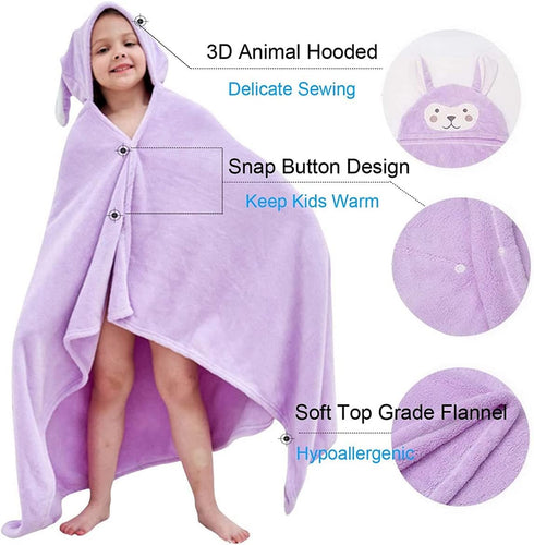 Vauwmsr Swimming 55" 28" Kids Hooded Beach Bath Towel Soft Toddlers Children Hooded Blanket Bathrobe Poncho Shower