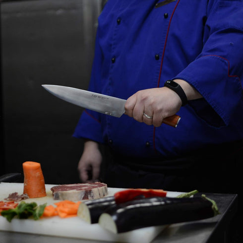 TONIFE 8-Inch Chef Knife with 7Cr17MoV High Carbon Stainless Steel and Natural Rosewood Handle
