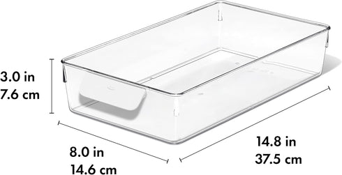 OXO Good Grips Fridge Organization Bin, 8 in x 14 in for Cheese, Meat, Fish and More