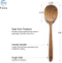 FAAY 2 Teak Serving Spoons, 9.5 Inches Wooden Spoon, Handcrafted from High Moist Resistance Teak