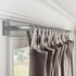 Curtain Rods for Windows 32 to 60 inch, 5/8" Diameter Silver Curtain Rod Ceiling Mount, Warp Around Long Curtain Rod for Bedroom Living Room Blackout Curtain Rod