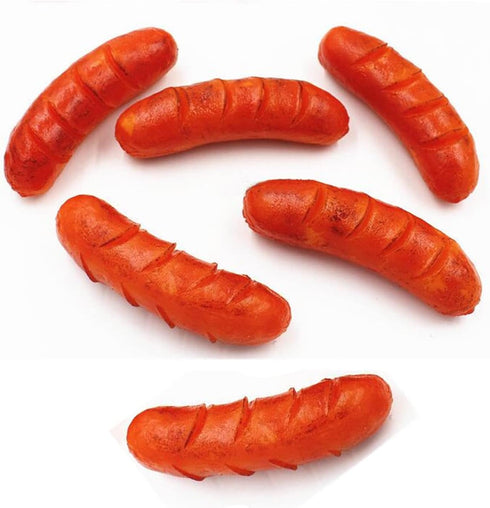 6 PCS Lifelike Artificial Hot Dogs Fake Sausage Artificial Food Model for