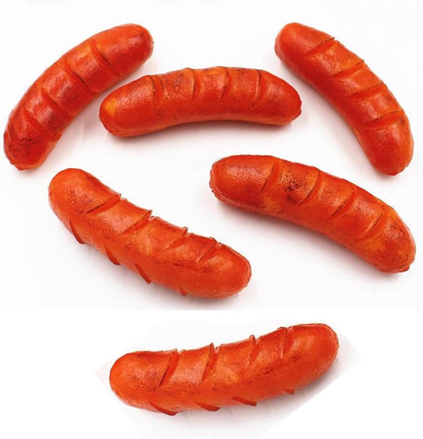 6 PCS Lifelike Artificial Hot Dogs Fake Sausage Artificial Food Model for