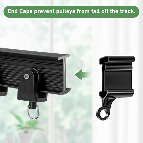 TOKPLNU Ceiling Curtain Track Accessories, Flexible Bendable Black Curtain Rail 12Ft for Ceiling Wall Mount