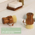 2PCS Set Teak Dish Scrub Brush by HTB, Good Grip Small Wooden Dish Brush with Teak Handle & Sisal Bristles for Kitchen